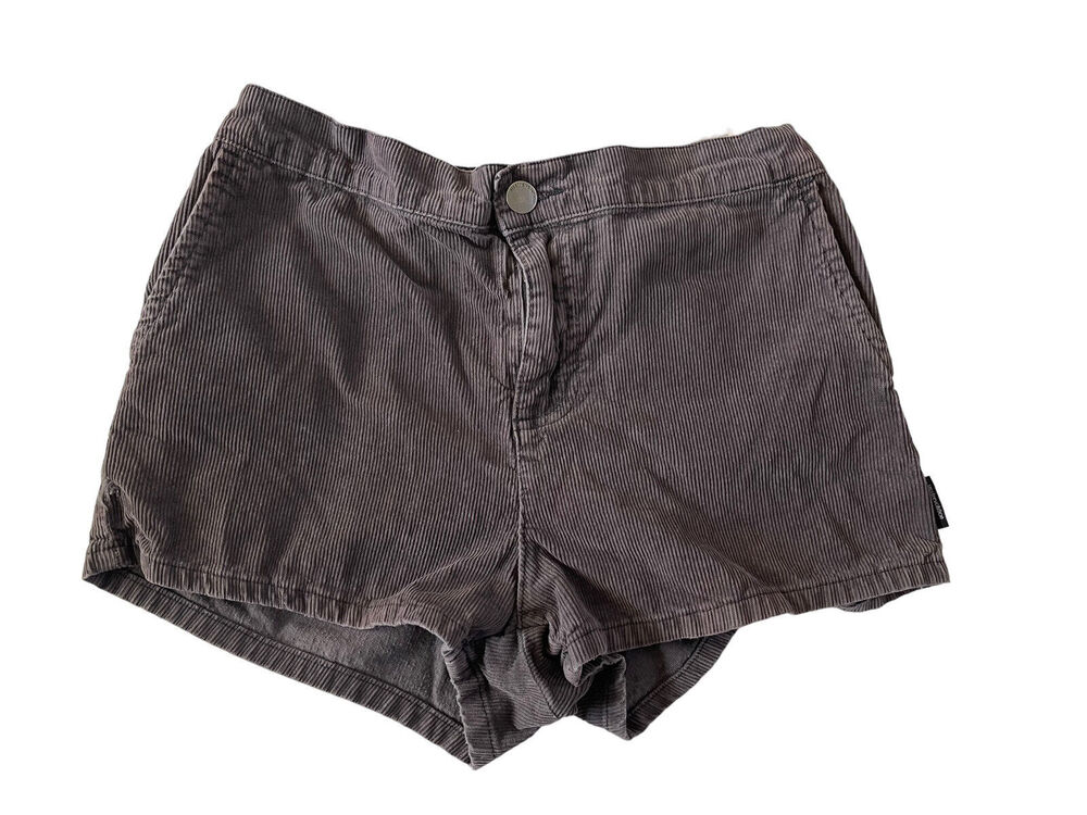 SISSTR EVOLUTION Womens 26/6 High Rise Elastic Corduroy Gray Shorts #OL8